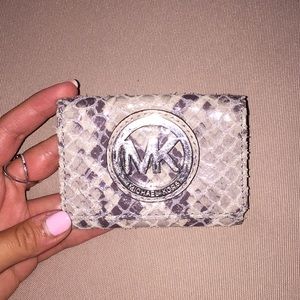 Michael Kors snakeskin card case- never used!